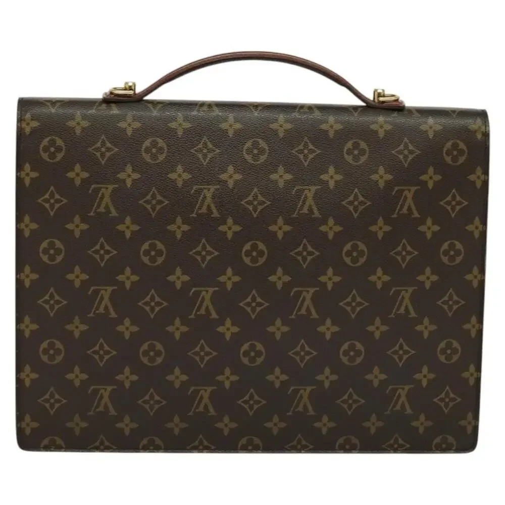 Louis Vuitton Monogram Porte Documents Bandouliere Business Bag Brown
